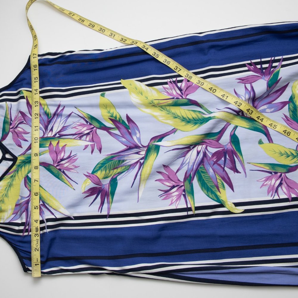 Tommy Bahama Birds of Paradise Dress Sleeveless Midi Tropical Purple Size Small - Picture 6 of 6